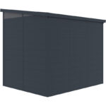 Abri de jardin en résine 4,10m² anthracite toit monopente skylight + plancher - Jobu