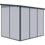 Abri de jardin en résine 4,10m² gris clair toit monopente skylight + plancher - Jobu