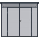 Abri de jardin en résine 4,10m² gris clair toit monopente skylight + plancher - Jobu