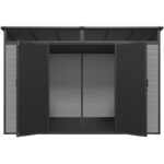 Abri de jardin en résine brossée DICKINS Skylight 6,05m² gris et noir + plancher - JOBU