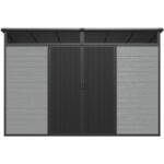 Abri de jardin en résine brossée DICKINS Skylight 6,05m² gris et noir + plancher - JOBU