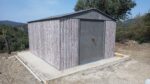 Abri de jardin métal 11m² WoodTouch beige + kit d'ancrage X-METAL