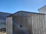 Abri de jardin métal 11m² WoodTouch beige + kit d'ancrage X-METAL