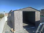 Abri de jardin métal 13,6m² WoodTouch beige + kit d'ancrage X-METAL
