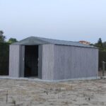 Abri de jardin métal 13,6m² WoodTouch beige + kit d'ancrage X-METAL
