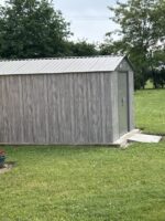 Abri de jardin métal 13,6m² WoodTouch beige + kit d'ancrage X-METAL