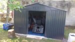 Abri de jardin métal 13m² FIRST anthracite + kit d'ancrage X-METAL