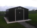Abri de jardin métal 13m² PLUS anthracite + kit d'ancrage X-METAL