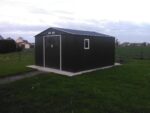 Abri de jardin métal 13m² PLUS anthracite + kit d'ancrage X-METAL
