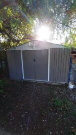 Abri de jardin métal 15,16m² PLUS anthracite + kit d'ancrage X-METAL