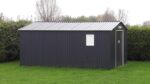 Abri de jardin métal 15,16m² PLUS anthracite + kit d'ancrage X-METAL