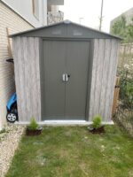 Abri de jardin métal 2,54m² WoodTouch beige + kit d'ancrage X-METAL