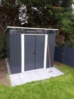 Abri de jardin métal 5,64m² Skylight anthracite + kit d'ancrage X-METAL