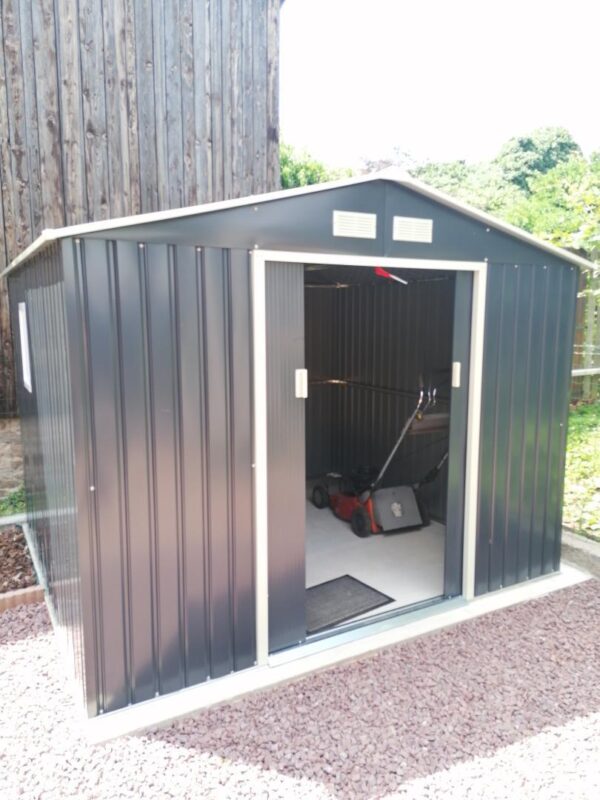Abri de jardin métal 7,06m² PLUS anthracite + kit d'ancrage X-METAL