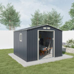 Abri de jardin métal 7,06m² PLUS anthracite + kit d'ancrage X-METAL