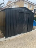 Abri de jardin métal 8,84m² FIRST anthracite + Kit d'ancrage X-METAL