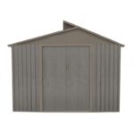 Abri de jardin métal avec puit de lumière 7,25m² imitation bois vieilli