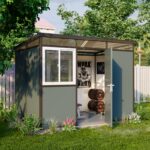 Abri de jardin modulaire isolé 3x2m anthracite et noir - plancher inclus - Everbox