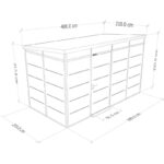 Abri de jardin modulaire isolé 4x2m anthracite et noir - plancher inclus - Everbox