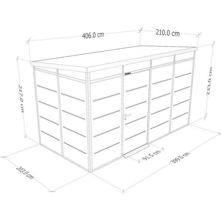 Abri de jardin modulaire isolé 4x2m anthracite et noir - plancher inclus - Everbox