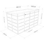 Abri de jardin modulaire isolé 4x2m profils noirs - plancher inclus - Everbox
