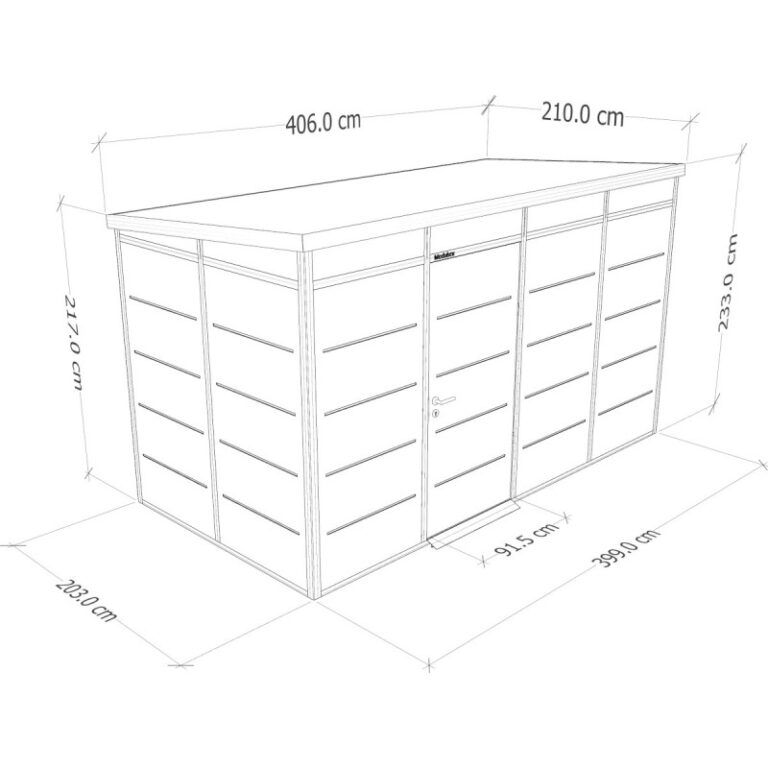 Abri de jardin modulaire isolé 4x2m profils noirs - plancher inclus - Everbox