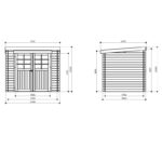 Abri de jardin Stendal 4,91m² en bois massif 19mm à toit monopente - SOLID