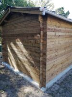 Abri en bois massif 9m² PLUS 28mm traité teinté marron Gardy Shelter