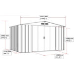 Abri en métal parois hautes anthracite Colussus 7,79m² DURAMAX + kit ancrage