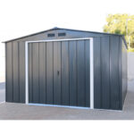 Abri en métal parois hautes anthracite Colussus 7,79m² DURAMAX + kit ancrage