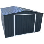 Abri en métal parois hautes anthracite Colussus 7,79m² DURAMAX + kit ancrage