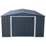 Abri en métal parois hautes anthracite Colussus 7,79m² DURAMAX + kit ancrage