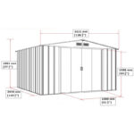 Abri en métal parois hautes anthracite Colussus 9,74m² DURAMAX + kit ancrage