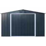 Abri en métal parois hautes anthracite Colussus 9,74m² DURAMAX + kit ancrage