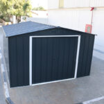 Abri en métal parois hautes anthracite Colussus 9,74m² DURAMAX + kit ancrage