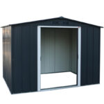 Abri en métal parois hautes anthracite Titan Premium 4,77m² DURAMAX + kit ancrage