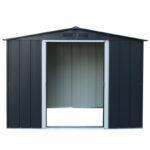 Abri en métal parois hautes anthracite Titan Premium 4,77m² DURAMAX + kit ancrage