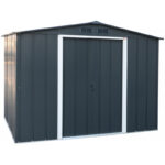 Abri en métal parois hautes anthracite Titan Premium 4,77m² DURAMAX + kit ancrage