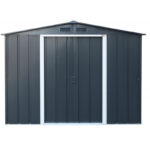 Abri en métal parois hautes anthracite Titan Premium 4,77m² DURAMAX + kit ancrage