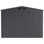 Abri en métal parois hautes anthracite Titan Premium 4,77m² DURAMAX + kit ancrage