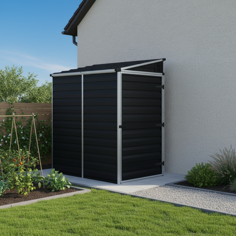 Abri en polycarbonate 2,06m² monopente Skylight Midnight Grey - Palram - Canopia Abri en polycarbonate 2,06m² monopente Skylight Midnight Grey - Palram - Canopia