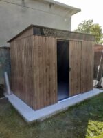 Abri monopente en métal imitation bois Skylight 4,84m² - DURAMAX + kit d'ancrage