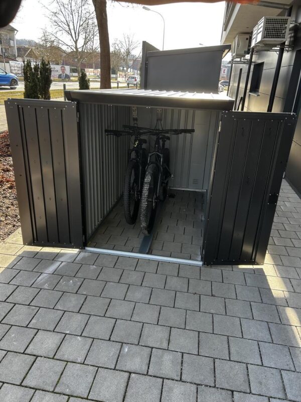 Abri pour 3 vélos en métal anthracite Kosto 2,74m² - X-METAL