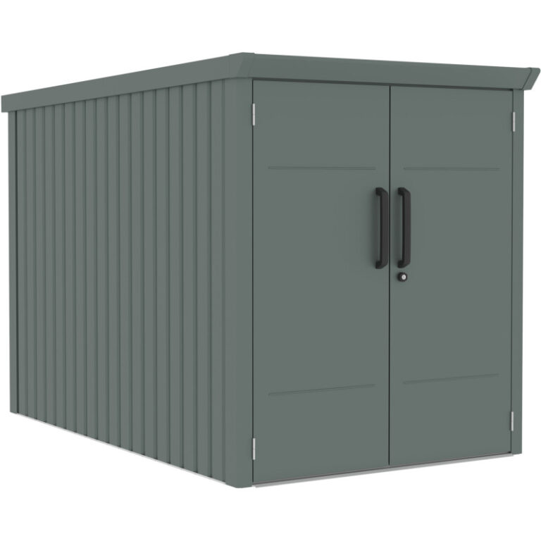 Abri pour 3 vélos en métal vert sauge Kosto 2,74m² - X-METAL
