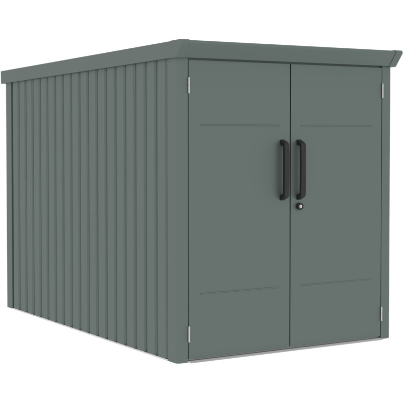 Abri pour 3 vélos en métal vert sauge Kosto 2,74m² - X-METAL