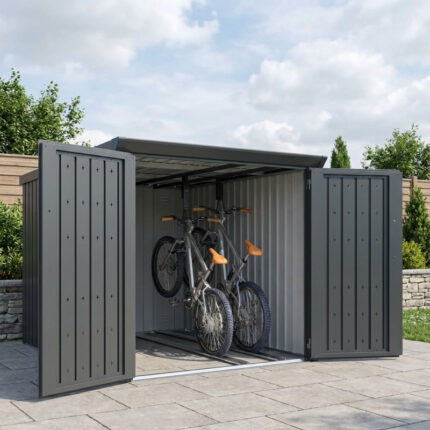 Abri pour 4 vélos en métal anthracite Kosto 3,7m² - X-METAL