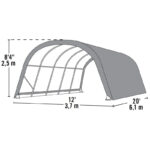 Abri pour animaux démontable 22,6m² à toit arrondi en acier et polyéthylène vert – Shelter Logic