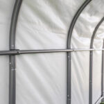Abri pour animaux démontable 49,6m² en acier et polyéthylène vert – Shelter Logic