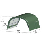 Abri pour animaux démontable 7,8m² en acier et polyéthylène vert – Shelter Logic