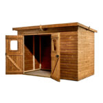 Abri Theora 7,33m² en bois thermo traité et toiture en acier HABRITA